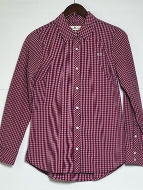 Vineyard Vines Pink Navy Gingham Classic Button Down Shirt Size 2